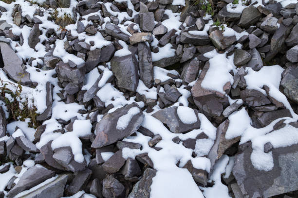 istock Snow covered limestone texture. Aragonese Pyrenees, Aguas Tuertas valley, Hecho and Anso, Huesca, Spain. 1286107551