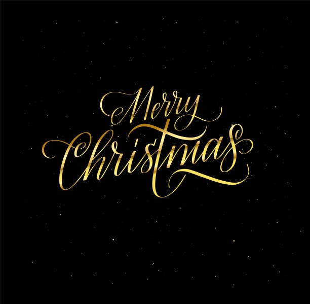 istock Merry Christmas gold glitter design for cards 1286115861