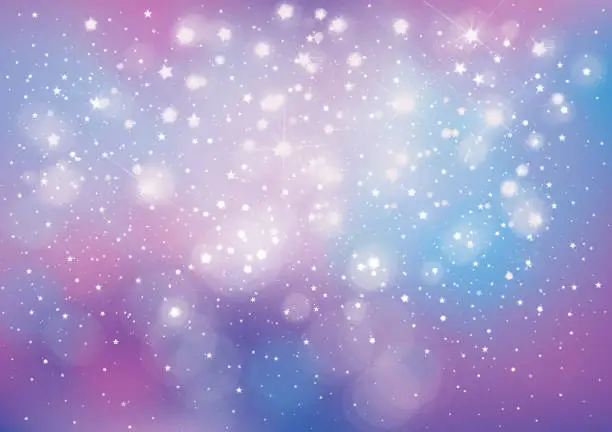 Vector illustration of Vector violet, sparkle  background with  lights and stars.
