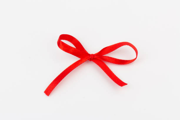 Red Ribbon & Bow isolated on white with clipping path.