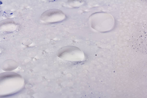 Drops of water on a color background. Selective focus.