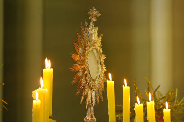 istock Ostensory for worship at a Catholic church ceremony 1286119778
