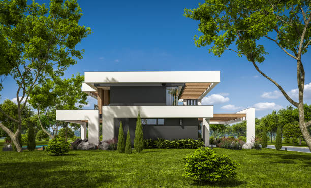 istock 3d rendering of modern house in luxurious style 1286123193