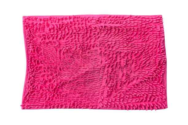 istock Pink bath mat isolated on white background 1286129328