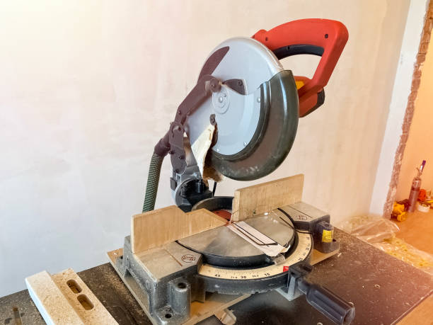 istock Professional tool circular saw in the workplace 1286130035