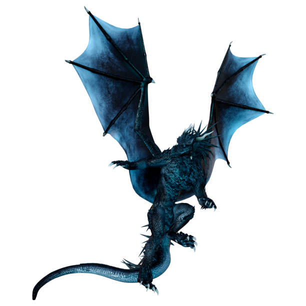 istock 3D illustration fantasy dragon on white 1286131255