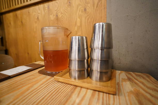 istock Stainless cups and tea on the table at a restaurant 1286132320