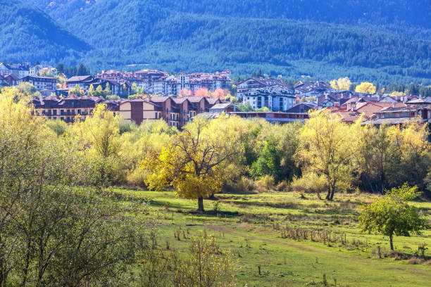 istock Bansko, Bulgaria, town autumn panorama 1286133719