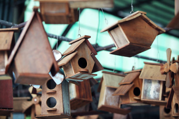 istock beautiful colored wooden bird house 1286134733