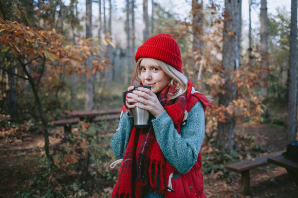 istock Woman backpacker in the forest taking a break 1286135039