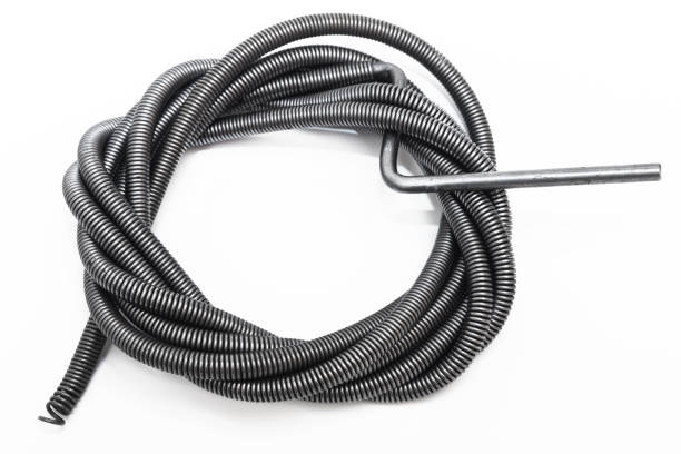 new plumbers snake on a white background