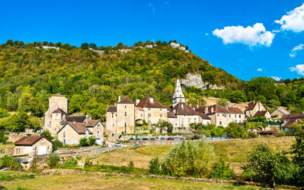 Village of Baume-les-Messieurs in France Village of Baume-les-Messieurs in the Jura department of France franche comte photos stock pictures, royalty-free photos & images