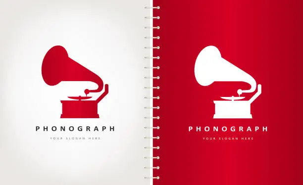 Vector illustration of Phonograph vector. Device for recording and reproducing sound. Music design.