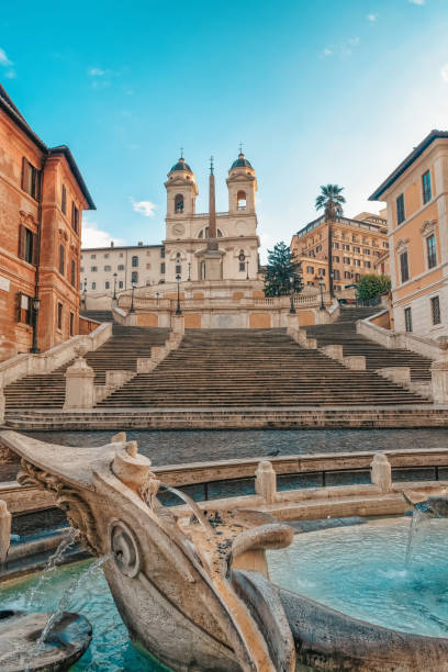 istock Spanish stairs in uninhabited Rome. 1286142748