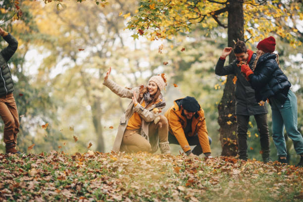 istock Autumn means playing with fallen leaves. 1286146039