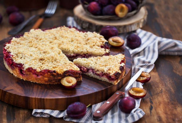 istock Homemade plum crumble cake 1286150020