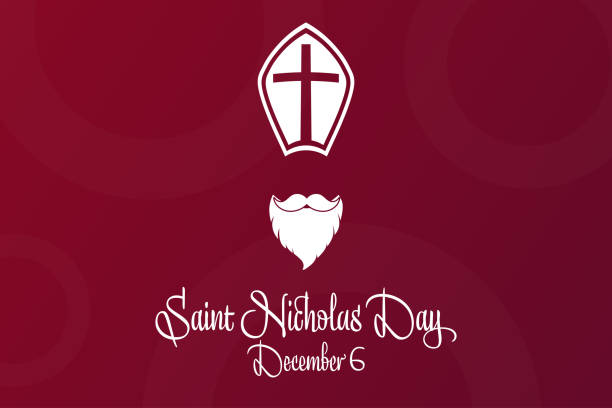 Saint Nicholas Day. December 6. Holiday concept. Template for background, banner, card, poster with text inscription. Vector EPS10 illustration. Saint Nicholas Day. December 6. Holiday concept. Template for background, banner, card, poster with text inscription. Vector EPS10 illustration sinterklaas nederland stock illustrations