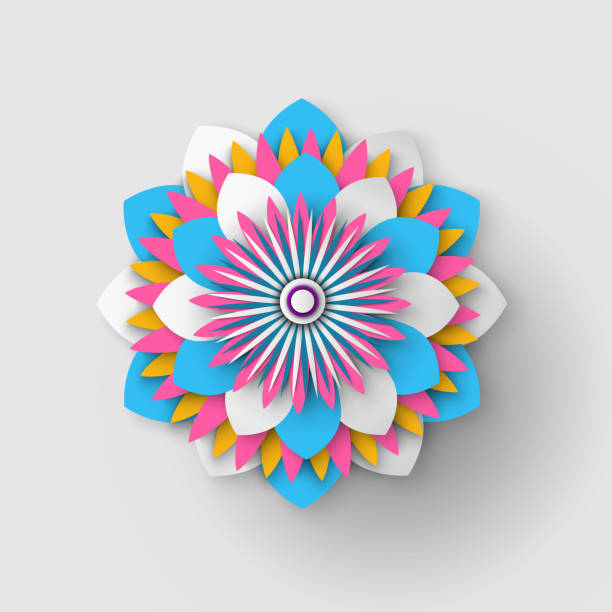 istock Japanese Origami Flower Isolated Paper Cut Vector 1286152707