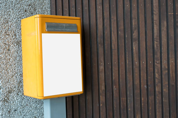 istock mailbox for letters and postcards with empty white space for mockup hangs on wall 1286155940