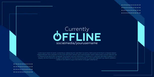 Vector illustration of Currently offline twitch banner background vector template