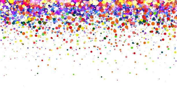 abstrakte bunte farbverlauf hintergrund. bunte punkte auf weißem hintergrund - karneval stock-grafiken, -clipart, -cartoons und -symbole