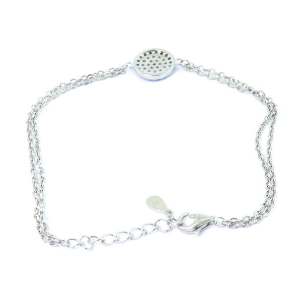 istock Stone-embroidered silver bracelet for women on a white background 1286165488