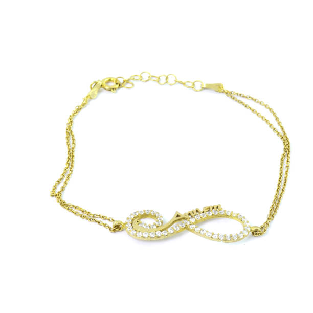 istock Stone-embroidered silver bracelet for women on a white background 1286165506