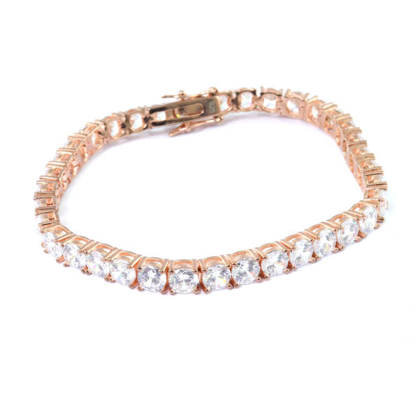 istock Stone-embroidered silver bracelet for women on a white background 1286165582