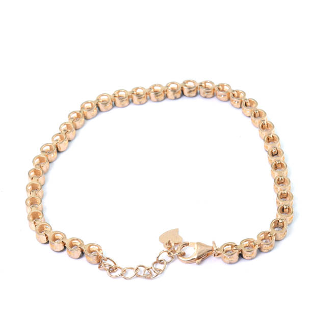 istock Stone-embroidered silver bracelet for women on a white background 1286165593