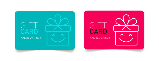 ilustraciones, imágenes clip art, dibujos animados e iconos de stock de tarjetas de regalo vectoriales - gift card