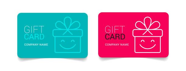 illustrazioni stock, clip art, cartoni animati e icone di tendenza di carte regalo vettori - gift card