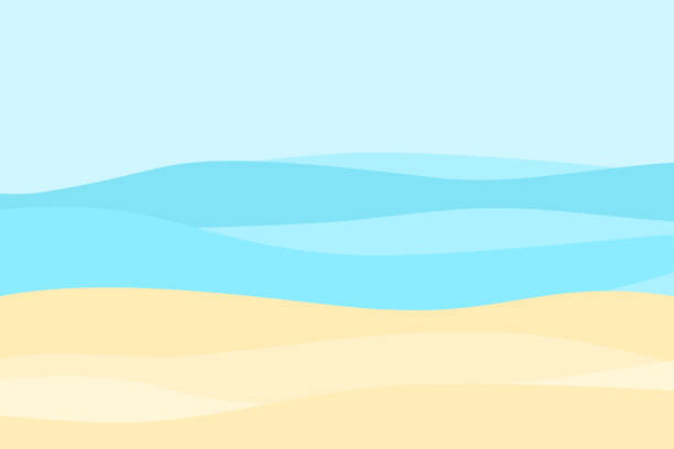 ベクター漫画スタイルの砂浜。海。オーシャンサーフィン - abstract backgrounds brown flowing点のイラスト素材／クリップアート素材／マンガ素材／アイコン素材