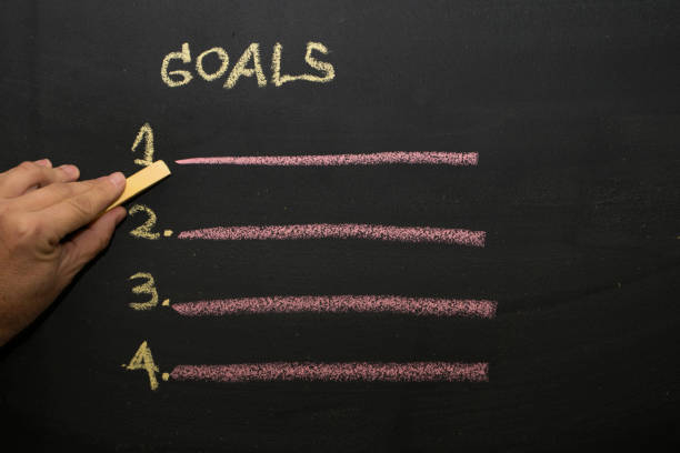istock Business hand writing goals 1286170006