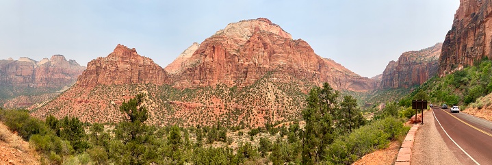 Panoramic View of Zion National Park in Utah, USA