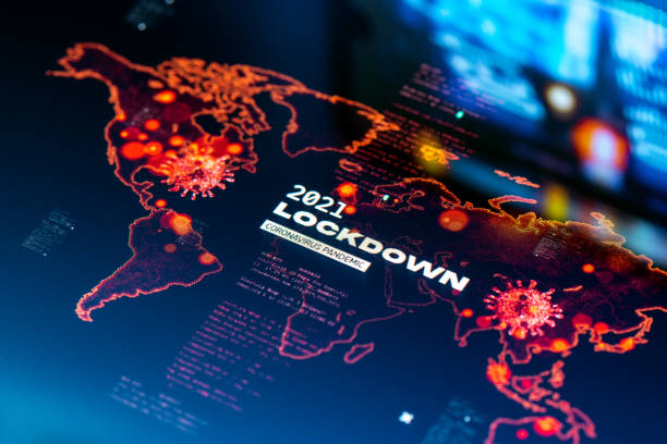 istock Lockdown 2021 Global Pandemic Background on World Map 1286173944