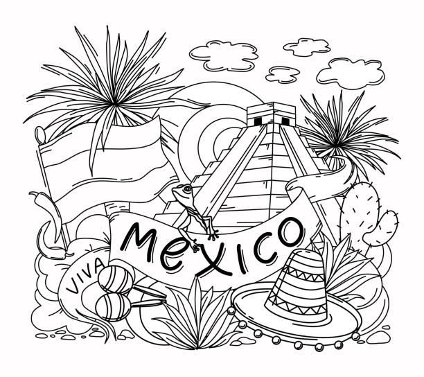 Sách Tô Màu Mexico Cho Người Lớn Và Trẻ Em Hình Minh Họa Vector Các Đối  Tượng Bị Cô Lập Hình minh họa Sẵn có - Tải xuống Hình ảnh Ngay bây