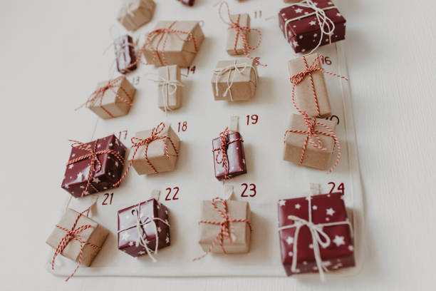 istock Christmas Advent calendar hanging on the wall. 1286174690