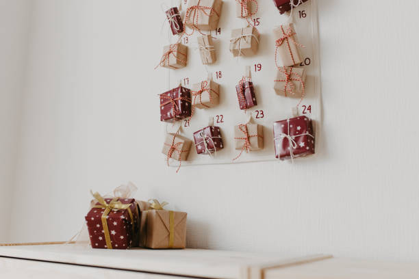 istock Christmas Advent calendar hanging on the wall. 1286174704