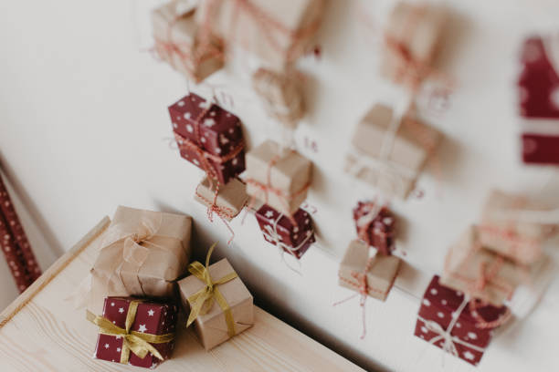 istock Christmas Advent calendar hanging on the wall. 1286174723