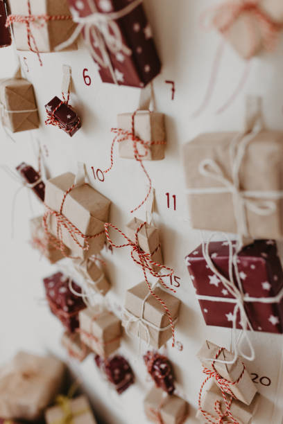 istock Christmas Advent calendar hanging on the wall. 1286174749
