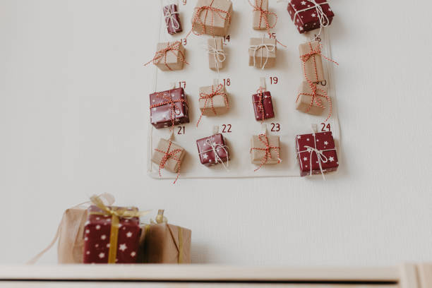 istock Christmas Advent calendar hanging on the wall. 1286174814