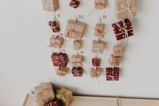 istock Christmas Advent calendar hanging on the wall. 1286174871