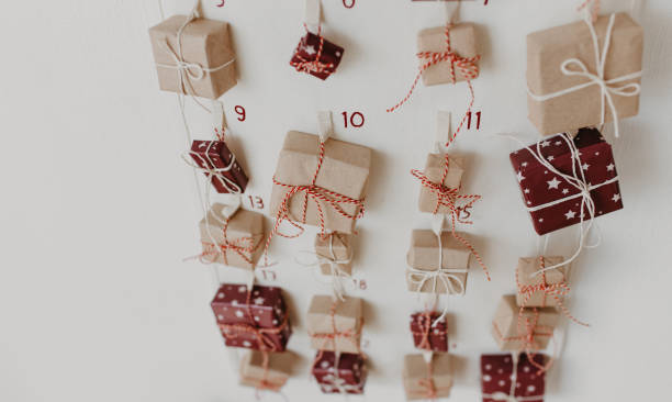 istock Christmas Advent calendar hanging on the wall. 1286174886