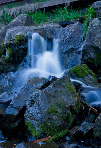 istock small waterfall, photographed on a long exposure. 1286183479
