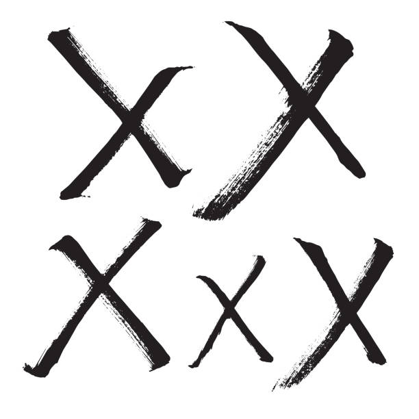illustrations, cliparts, dessins animés et icônes de lettre grunge x ensemble. signe de croix de grunge - lettre x