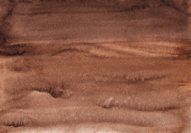 istock Watercolor deep brown background texture, hand painted. Watercolour abstract old chocolate brown backdrop. 1286186427