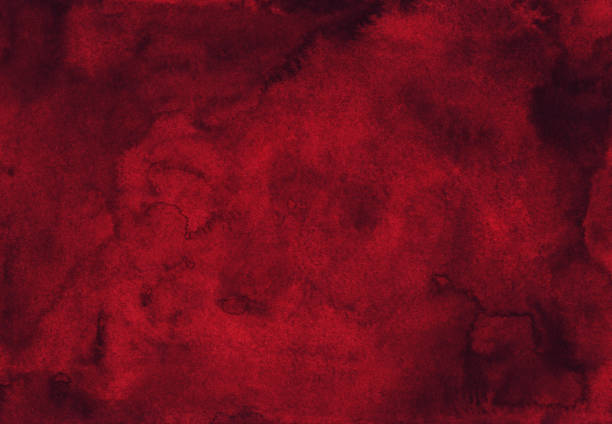 istock Watercolor deep red texture background hand painted. Watercolour red wine color backdrop. 1286186430