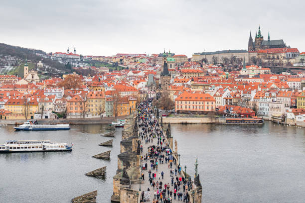 istock Charles Bridge on Vltava river in Prague, Czech Republic 1286188796