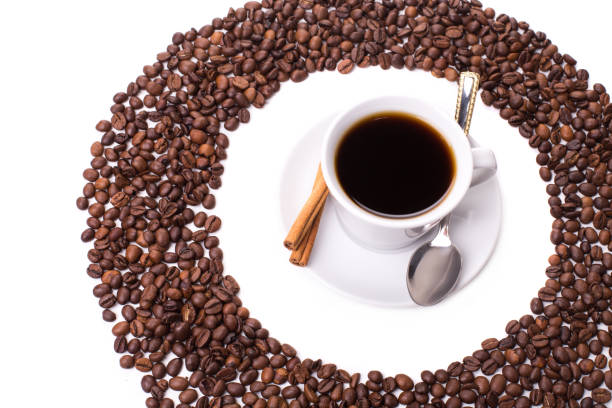 istock Cup of coffee and coffee beans. 1286192476