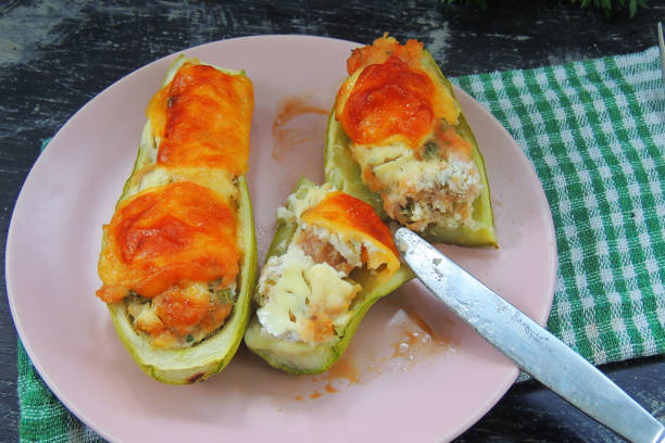 istock baked zucchini with minced chicken. proper nutrition 1286194813